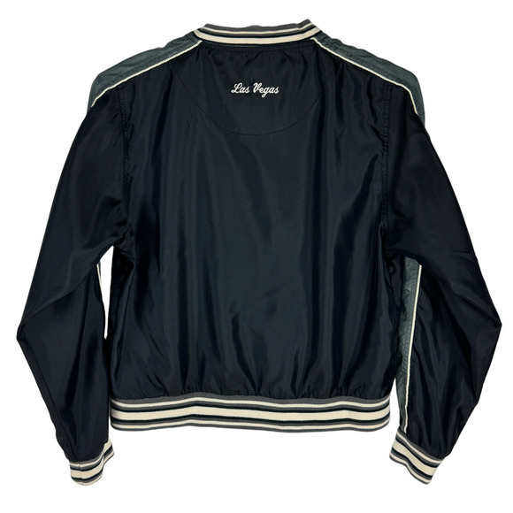 Hard Rock Cafe Nylon Jacket Las Vegas Women's Sze L Full Zip Windbreaker Pockets - Picture 2 of 9